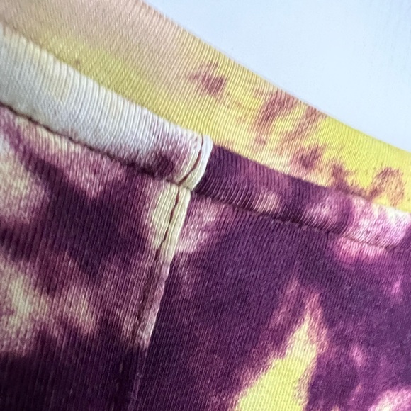 LOGO by Lori Goldstein Tie-Dye Short Sleeve Top - Burgundy and Olive - Picture 10 of 11